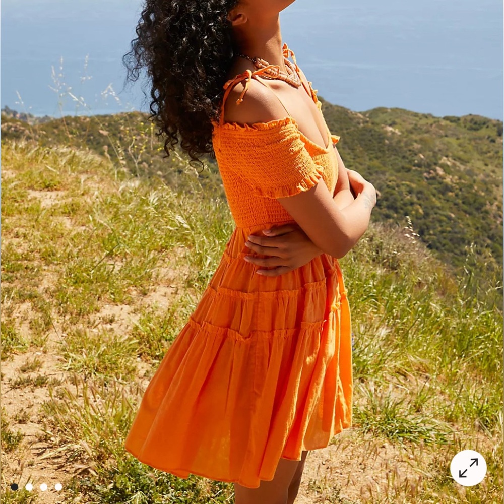 Free People Happy With You Mini Dress - orange